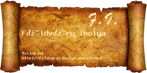 Földváry Ibolya névjegykártya