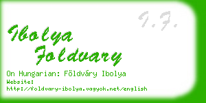 ibolya foldvary business card