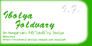 ibolya foldvary business card